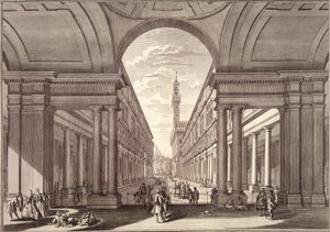 Widok na Uffizi, Florencja